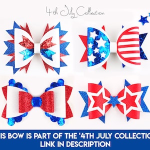 Stars and Stripes Bow SVG, USA Bow SVG, Patriotic Red White Blue Bow pdf, Cheerleader Independence Day Bow Template, 4th July svg files