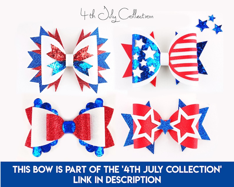Stars and Stripes Bow SVG, USA Bow SVG, Patriotic Red White Blue Bow pdf, Cheerleader Independence Day Bow Template, 4th July svg files