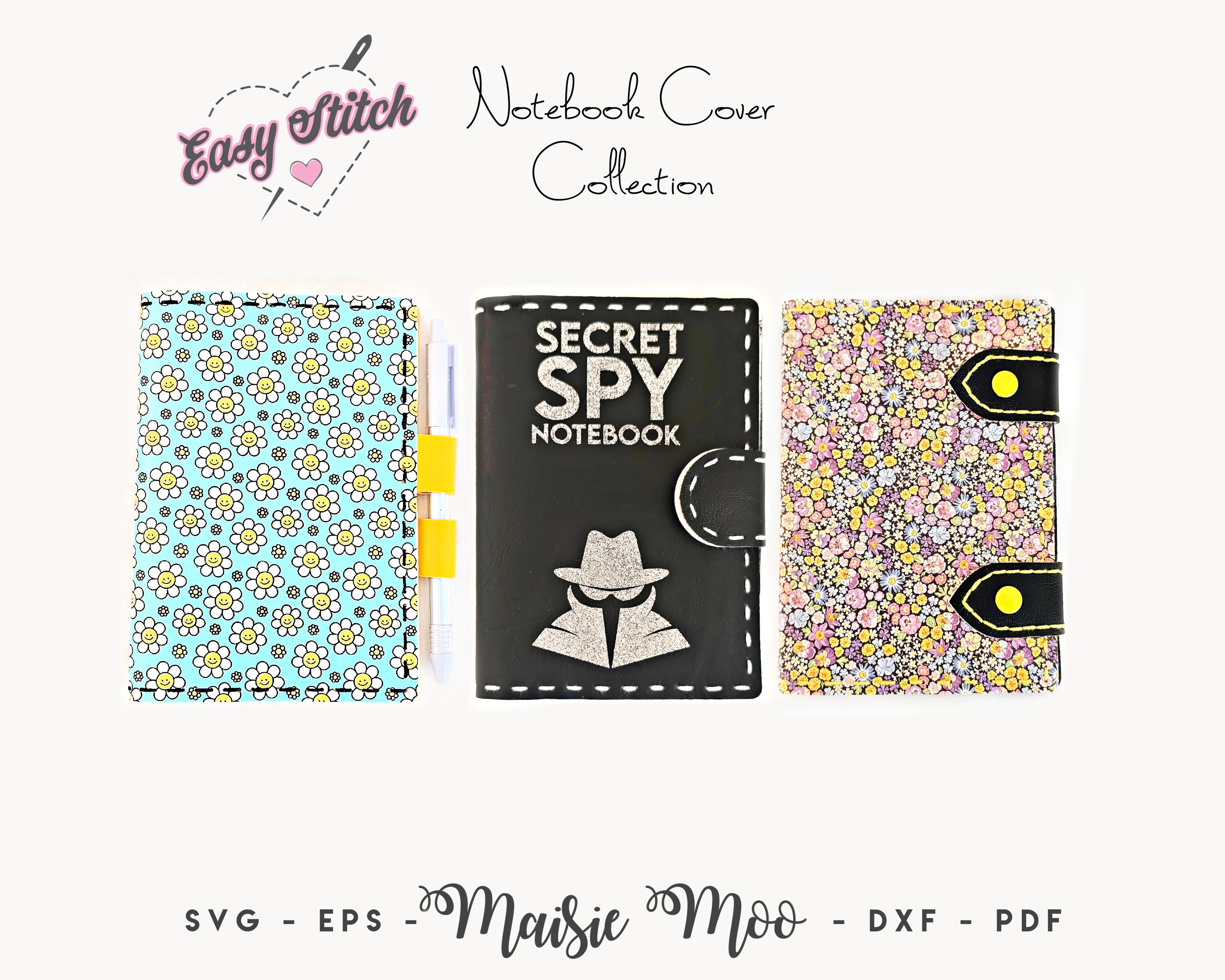 Faux Leather A6 Notebook Cover SVG Template | Hand Stitched Leather ...