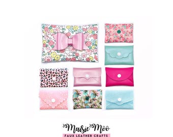 Card & Coin Purse SVG, Leather No Sew Card Wallet Template, Folded Clutch Purse PDF,  Cricut Cut Files Maisie Moo