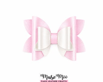 Layered Hair Bow SVG Template, Faux Leather Bow Pattern, Double Bow SVG, Hair Bow PDF, Cricut Bow Template, Dream Bow
