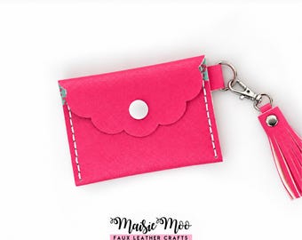 Keychain Card Wallet SVG Pattern – Faux Leather EasyStitch Purse, 4 Flap Styles