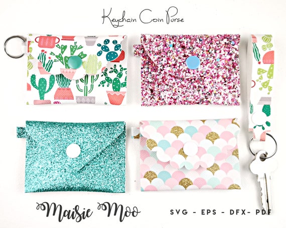 Download Keychain Coin Purse SVG Bundle Keyring Coinpurse Template ...