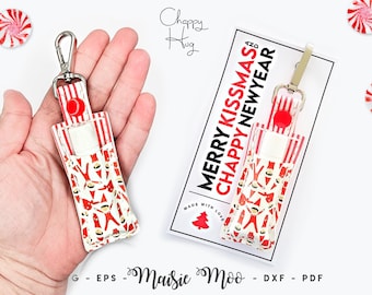 Chapstick Holder Pattern, Lipbalm Stocking Stuffer DIY Gift, Faux Leather SVG  Project with Maisie Moo Kissmas