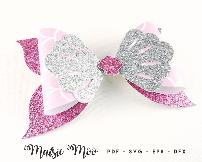 Download Mermaid Bow SVG Bow Template Hair Bow SVG Felt Bow PDF | Etsy