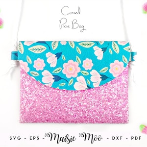 Bolso de piel sintética SVG / Plantilla de bolso Pixie / Patrón clásico de bolso de piel sintética / Bolso de mano para niño pequeño PDF / Plantilla de bolso para niña SVG Maisie Moo