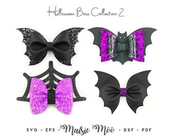 Halloween-Schleifen-Set, Fledermaus-Schleifen-Vorlage (SVG-Set), Schwarze Schleife (SVG), Schleifen-Kollektion (SVG), SVG-Dateien für Cricut-Schnittdateien, Silhouette-Schnittdateien