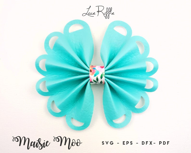 Pinch Bow Bundle Scalloped Pinch Bow SVG Ruffle Pinch Bow Template Collection Flower Petal Hair Bow SVG Maisie Moo Vegan leather image 4