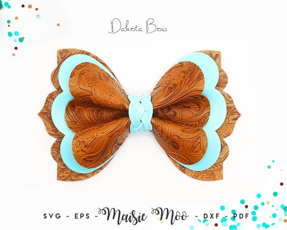 Boho Bow SVG Faux Leather Bow Template Dakota Bow SVG Cowgirl