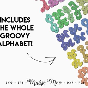 Groovy Alphabet Keychain SVG | Retro Letter Bag Charm Fob Template | Faux Leather Keychain | Key Ring Cricut SVG Cut File |