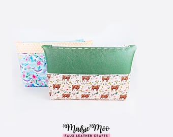 Patroon ritszakje, kunstleer portemonnee SVG, make-uptas naaipatroon, etui SVG, Maisie Moo Cricut Crafts, Clara