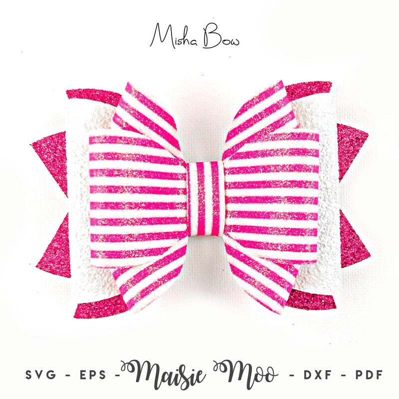 Faux Leather Bow Template Etsy