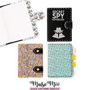 Plantilla SVG para funda de cuaderno A6 de piel sintética / Funda para cuaderno de piel cosida a mano / Patrón PDF para funda de cuaderno Fieldnotes imagen 1