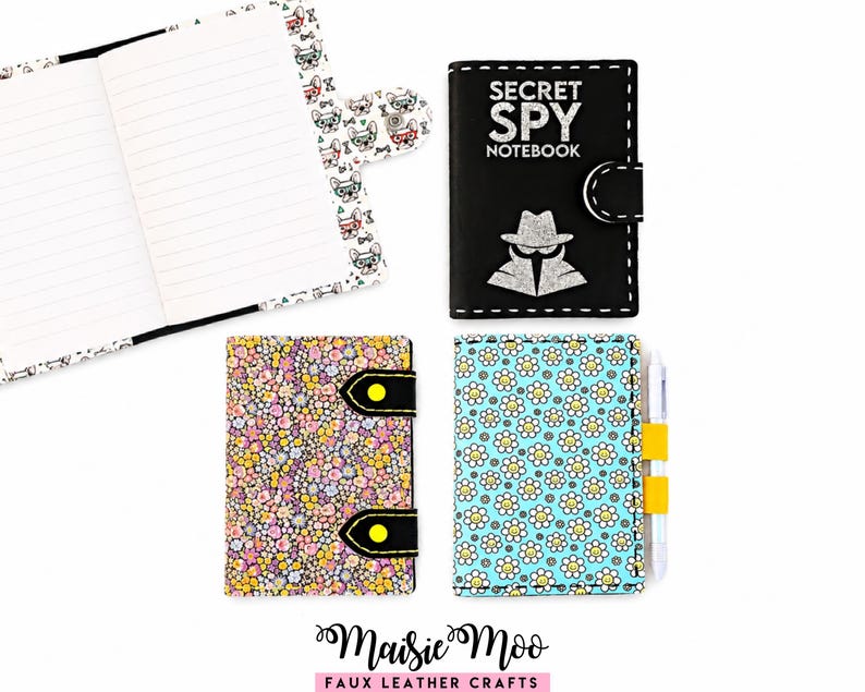 Plantilla SVG para funda de cuaderno A6 de piel sintética / Funda para cuaderno de piel cosida a mano / Patrón PDF para funda de cuaderno Fieldnotes imagen 1