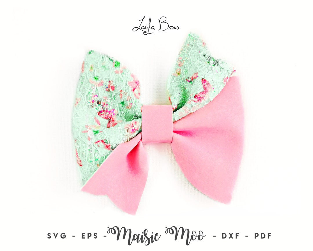 Bow SVG, Pinch Bow Template SVG, Bow PDF, Twisted Hair Bow Template ...