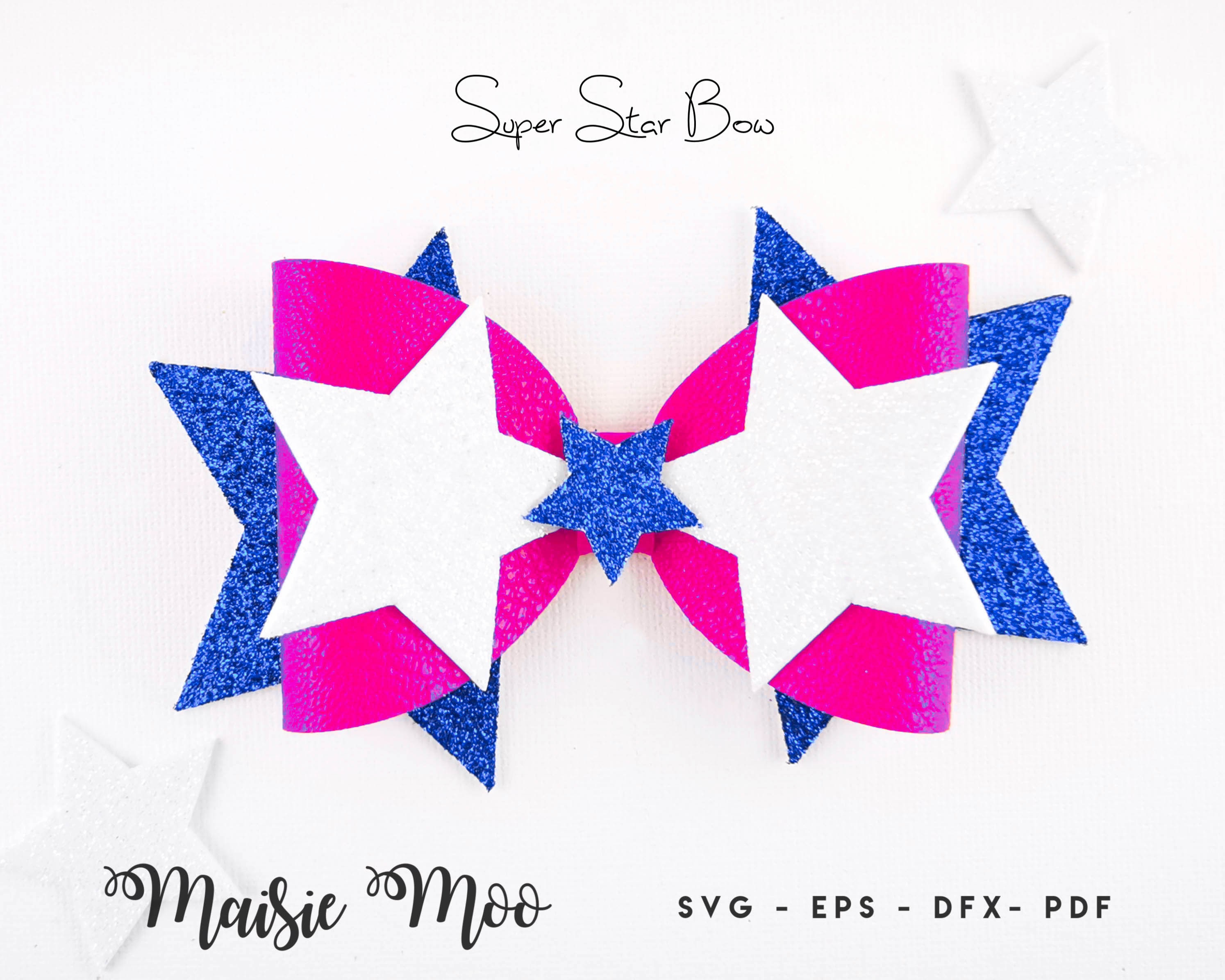 Star Bow SVG Superstar Bow Template Stars Hair Bow SVG Etsy New Zealand
