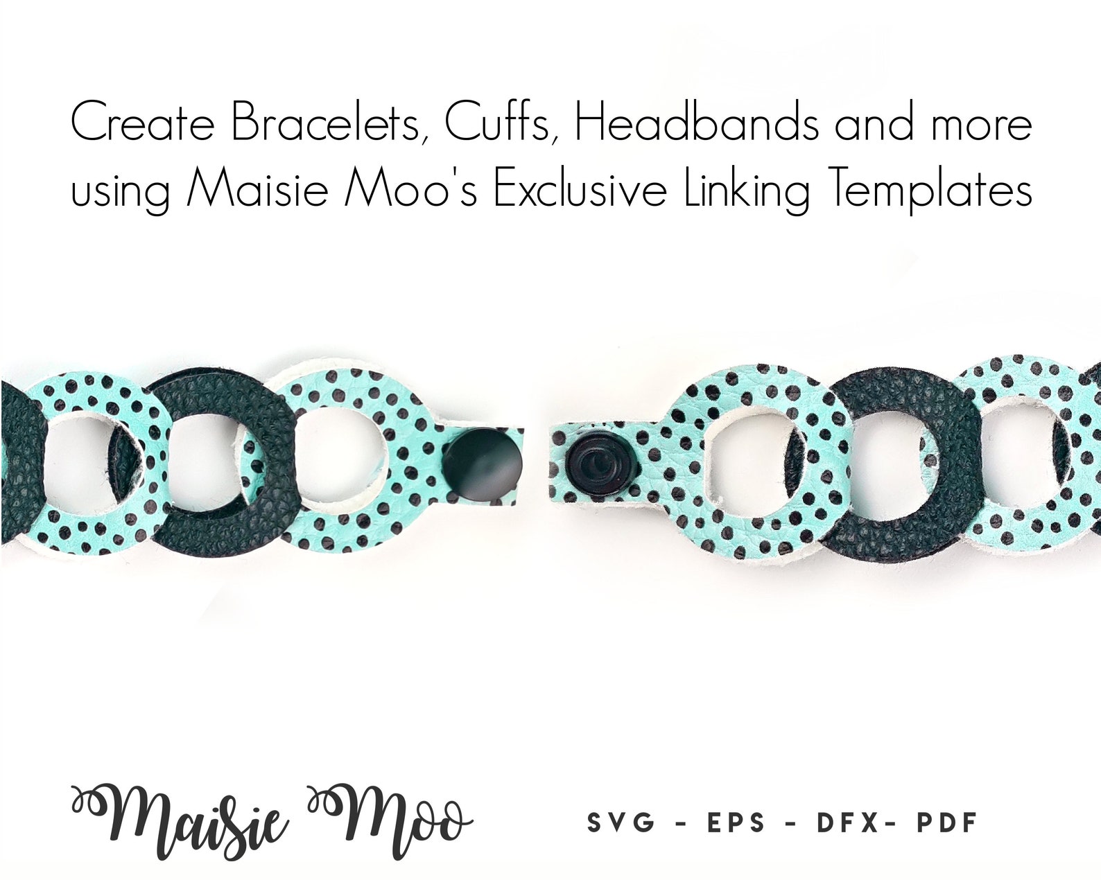 Link De Link Circles SVG Template Bracelet SVG | Faux Leather Cuff ...