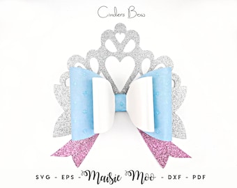 Princess Bow SVG, Crown Bow Template SVG,  Tiara Hair Bow, Felt Bow PDF, Girls Bow, Svg files for Cricut Cut Files, Silhouette Cut Files,