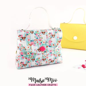 DIY Faux Leather Purse Pattern, No Sew Bag SVG, Cricut Mini Handbag Template, Bestseller Aroha Bag