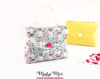 DIY Faux Leather Purse Pattern, No Sew Bag SVG, Cricut Mini Handbag Template, Bestseller Aroha Bag