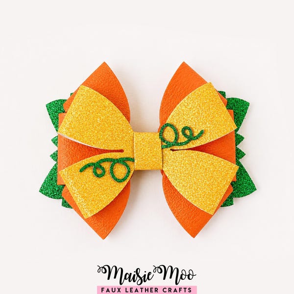 Thanksgiving Pumpkin Bow SVG, Harvest Bow Template , Fall Autumn Hair Bow, Fall Bow PDF, Halloween Bow, Svg files for Cricut Cut Files,