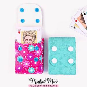 Patroon speelkaarthouder kunstleer, houder speelkaarthoes SVG, speelkaartreisetui, opbergdoos pokerkaart hoes pdf