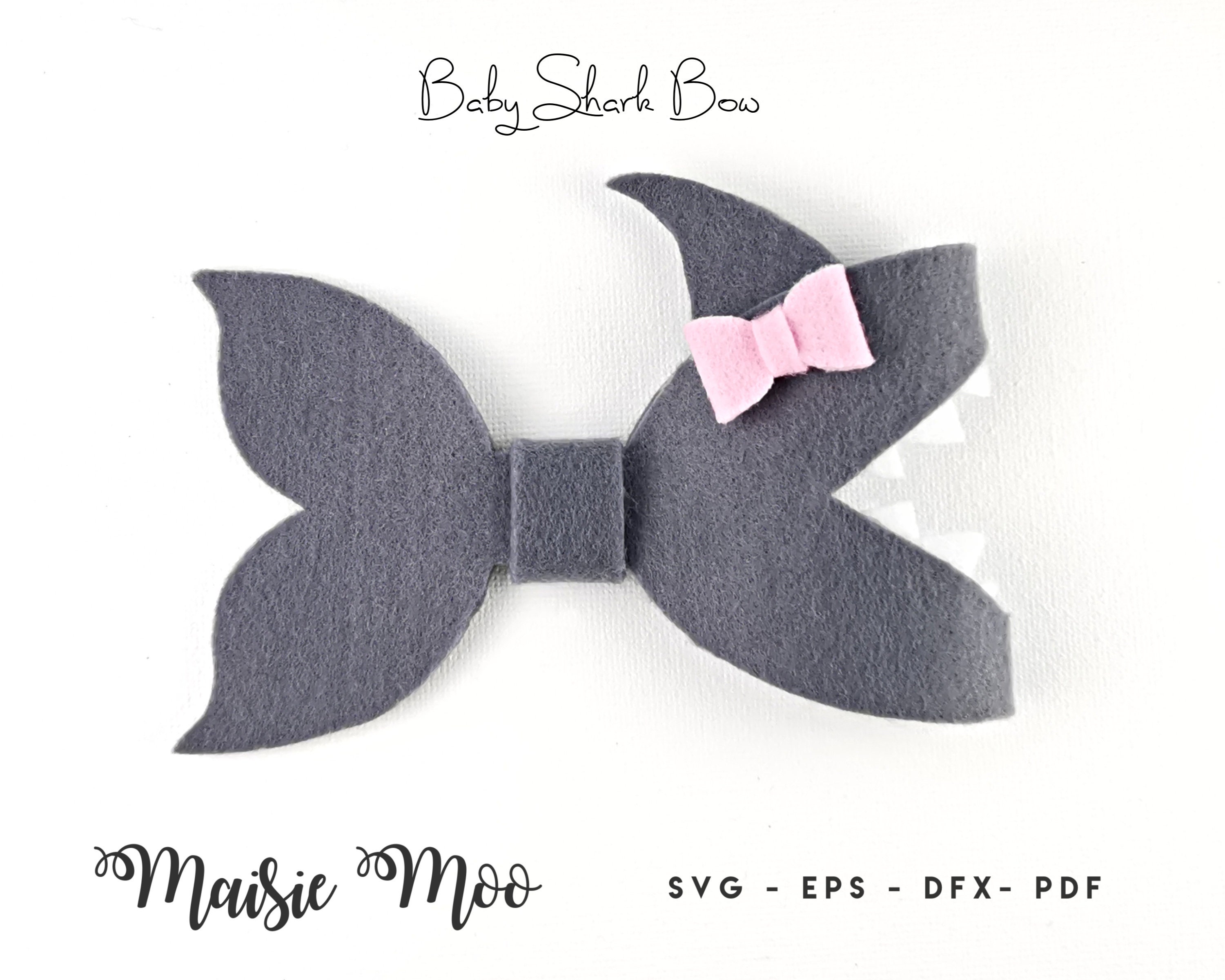 Baby Shark Bow Svg Files For Cricut