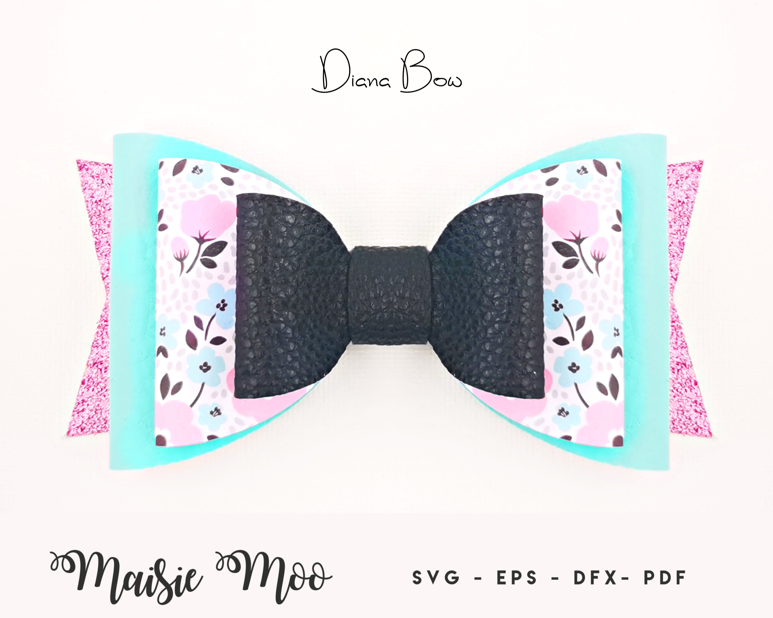 Download Bow Template Faux Leather Bow Svg Pig Tail Bow Svg Hair Bow Etsy