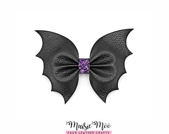 Klassische Fledermaus-Schleife (SVG), Halloween-Haarschleifen-Vorlage, Fledermaus-Schleife (SVG), Schleifenmuster aus Kunstleder, Cricut-SVG, Gothic-Haarschleife