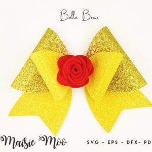 Princess Hair Bow Template: Belle Style DIY Craft Files (SVG, PDF)