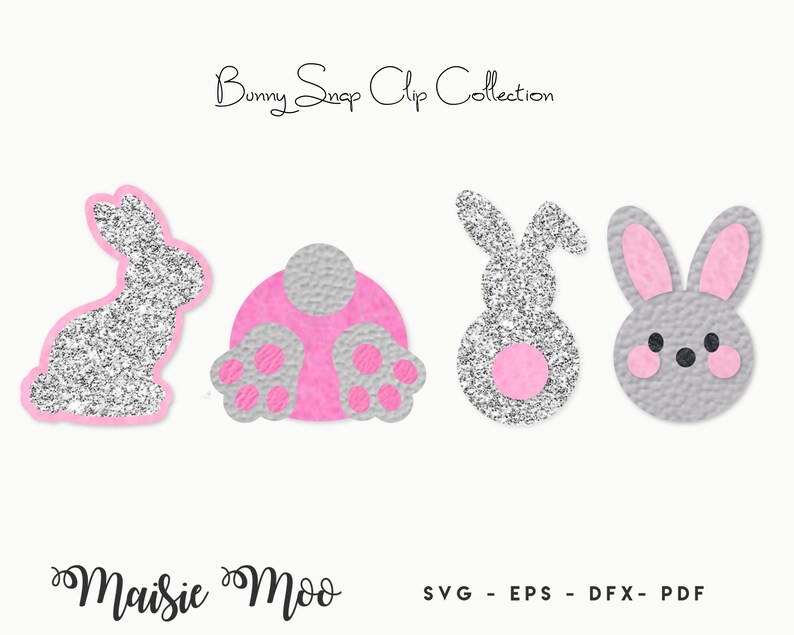 Download Easter Snap Clip SVG Bunny Snapclip Template Bow Center ...