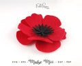 Poppy SVG Flower Template Felt Flower SVG, 3D Felt Flower Pattern, DIY Fabric Flower, Svg files for Cricut Cut Files, Silhouette Cut Files, product logo