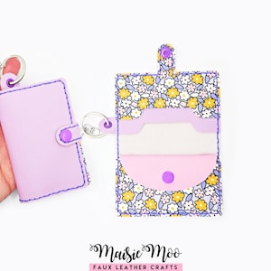 Sleutelhanger portemonnee portemonnee SVG-patroon, kaarthouder gevouwen portemonnee portemonnee SVG-sjabloon naaipatroon, met de hand gestikt kunstleer