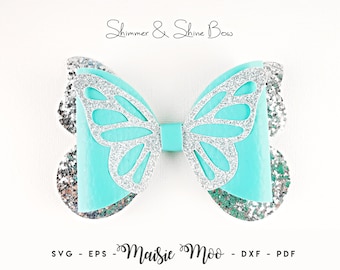 Butterfly Bow Template | Butterfly Bow SVG | Cricut Bow PDF, Maisie Moo Vegan leather