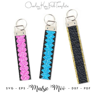 Overlay sleutelhanger SVG | Sjabloon polshorloge sleutelhanger | Fob van imitatieleer | Schoudertasje Cricut SVG-bestand knippen | Cricut-armbandsjabloon | Sint-jakobsschelp
