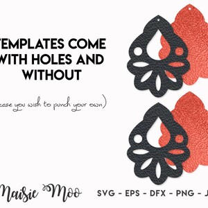 Boho Earring SVG | Faux Leather Earring Templates | Moroccan Cricut Earring SVG | Cricut Earring Template | Leather Layered Earrings Cork