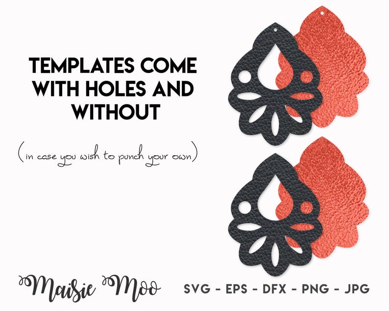 Boho Earring SVG | Faux Leather Earring Templates | Moroccan Cricut Earring SVG | Cricut Earring Template | Leather Layered Earrings Cork