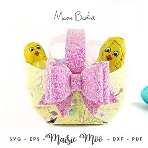 Panier en similicuir SVG | Modèle 3D de panier de Pâques | Sac en similicuir SVG | Sac à main SVG | Sac cadeau cadeau | Modèle de sac à main pour fille sans couture