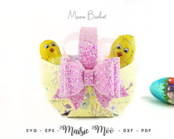 Faux Leather Basket SVG | 3D Easter Basket Template | Faux Leather Bag SVG | Purse SVG | Party Favor Bag | No Sew Girls Purse Template