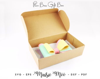 Bow Box Template, Bow Display Box SVG, Hair Bow Gift Box DXF, Gift Box PDF, Cricut Box svg silhouette cut files, Maisie Moo Vegan leather