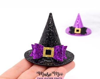 Witch Hat Bow SVG, Halloween Hair Bow Template, Cricut Bow SVG, Witches Hat Headband, Faux Leather Bow Pattern