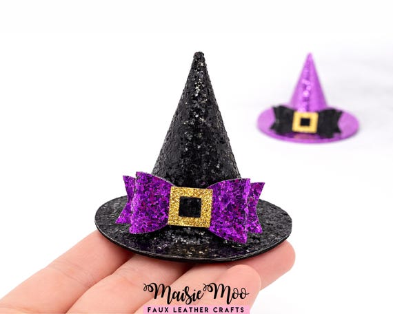 Witch Hat Bow SVG, Halloween Hair Bow Template, Cricut Bow SVG, Witches Hat Headband, Faux Leather Bow Pattern