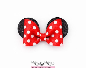 Minnie Bow Template SVG,  Pinch Bow SVG, Mouse Ears Bow PDF, Mouse svg files for Cricut Cut Files, Silhouette Cut Files, Maisie Moo
