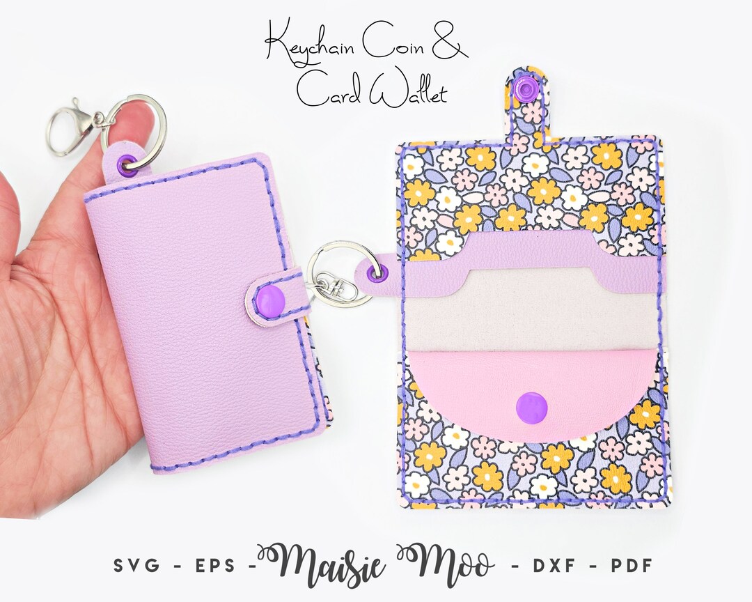 Keychain Coin and Card Wallet SVG Pattern, Card Holder Folded Pocket ...