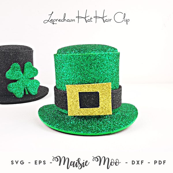 St Patrick's Leprechaun Hat SVG,  Bow Template, St Paddy Bow PDF, St Patricks Day Bow, Svg files for Cricut Cut Files, Silhouette Cut Files,