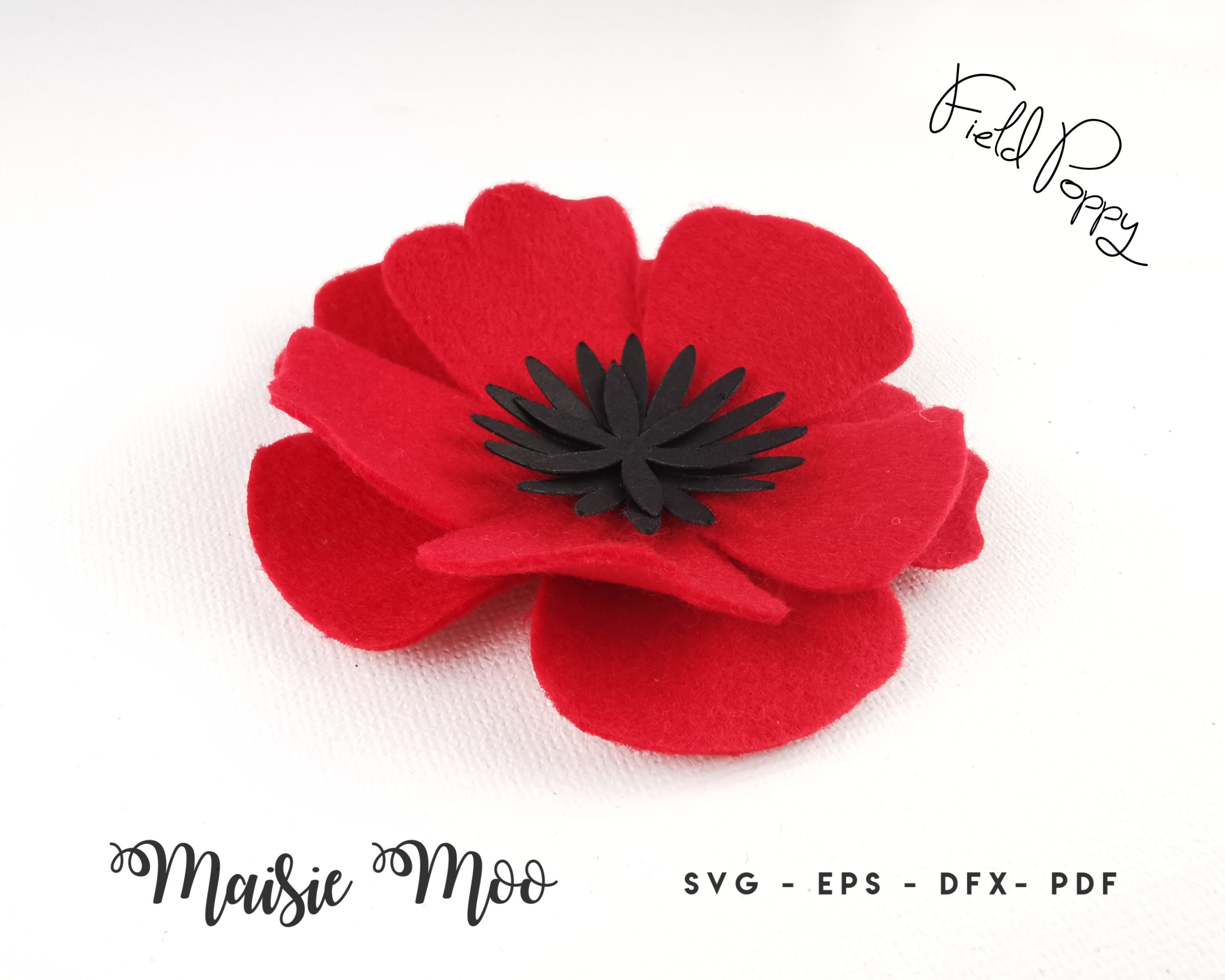 Poppy SVG Flower Template Felt Flower SVG 3D Felt Flower Etsy Canada