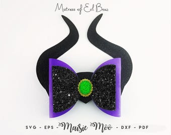 Halloween Bow SVG, Mistress of Evil Bow Template SVG, Felt Bow PDF, Witch Bow, Svg files for Cricut Cut Files, Silhouette Cut Files,