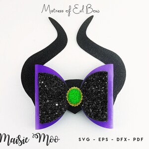 Halloween Bow SVG, Mistress of Evil Bow Template SVG, Felt Bow PDF, Witch Bow, Svg files for Cricut Cut Files, Silhouette Cut Files,