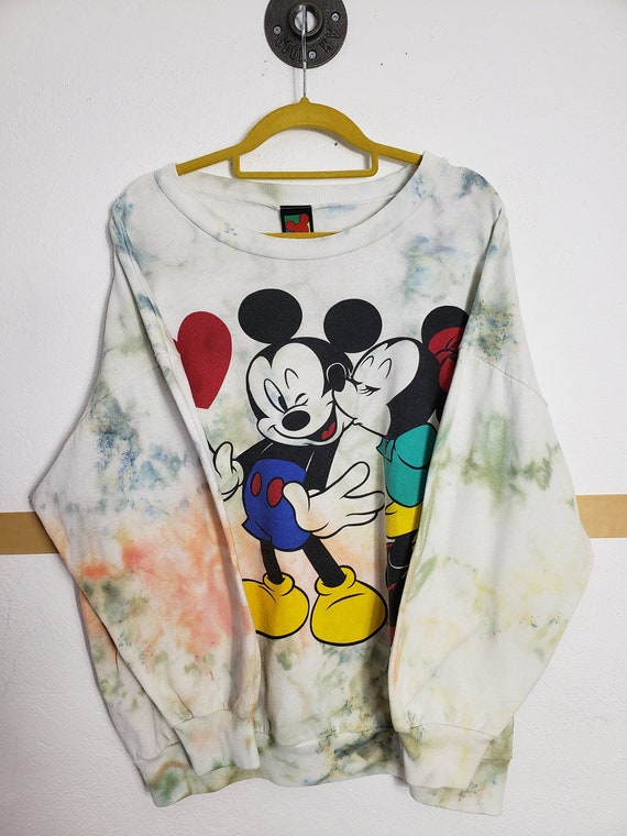 Vintage Mickey Minnie Mouse Sweater/Tie Dye Disne… - image 2
