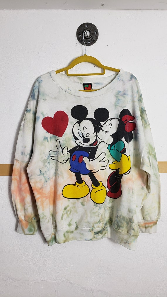 Vintage Mickey Minnie Mouse Sweater/Tie Dye Disne… - image 4